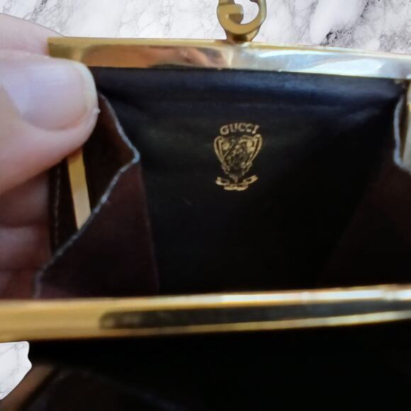 Authentic Gucci Vintage GG Monogram Kisslock Double Coin Purse MSRP $799 - Picture 8 of 12